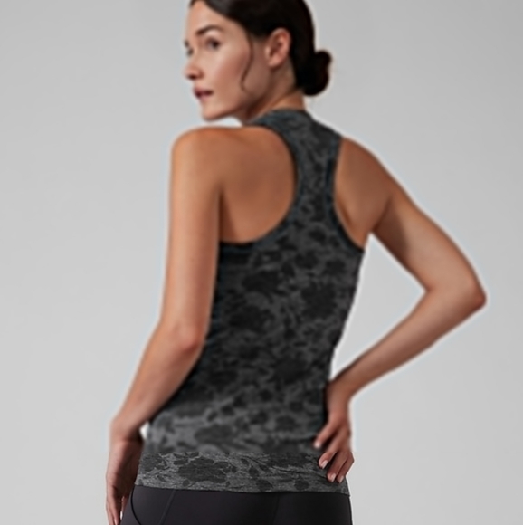 NWOT Athleta Gray  Floral Momentum Tank S - Picture 2 of 4